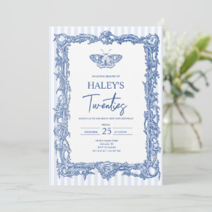 Invitación Polilla Victoriana Gótica RIP Veinteañera Cumpleañ