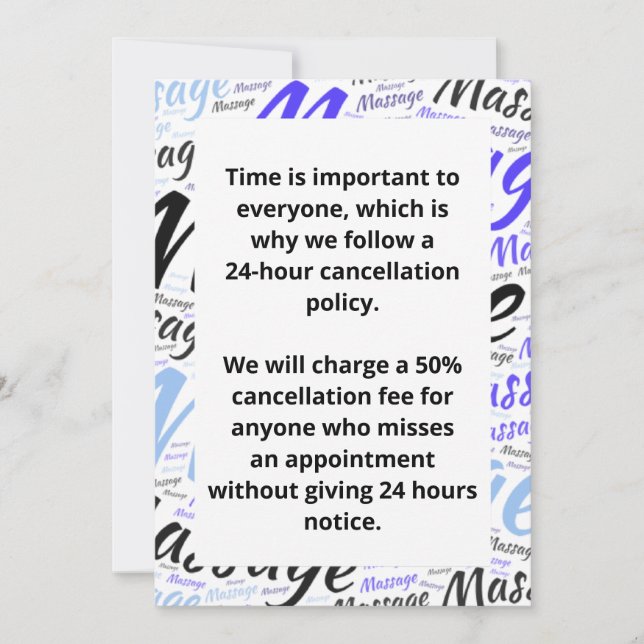 Invitación Política de cancelación (Anverso)