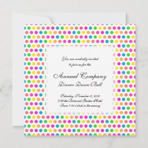 Invitación Polka coloreado con arcoiris crea un patrón feliz