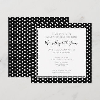 Invitación Polka Dot 30 cumpleaños Fiesta básica moderna