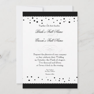 Invitación Polka Dot Dots Scallop Lace Swirl Flourier Boda