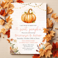 Polka Dot Pumpkin Floral Baby Shower