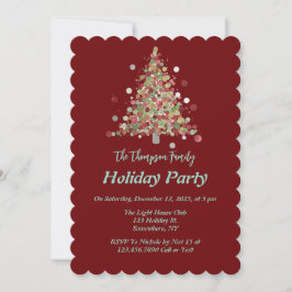 Invitación Polka Dot Tree Christmas Holiday Party