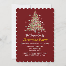 Invitación Polka Dot Tree Christmas Party