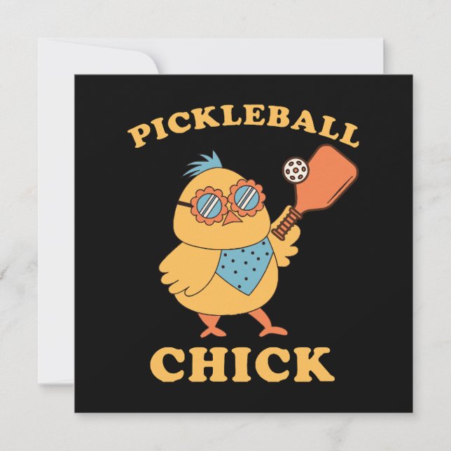 Invitación Pollita de Pickleball - retro (Anverso)