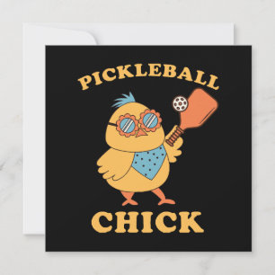 Invitación Pollita de Pickleball - retro