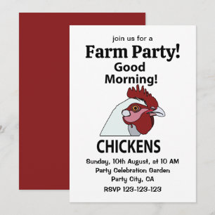 Invitación Pollitos Buenos Días Funny Chicken