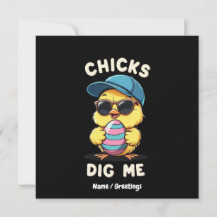 Invitación Pollitos Me Gustan Día Feliz de Pascua Regalo Dive
