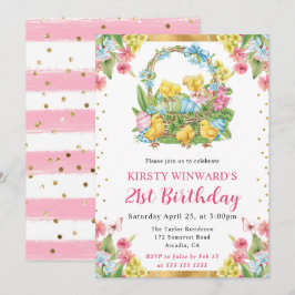 Invitación Pollitos y Huevos de Pascua Cumpleaños de Primaver