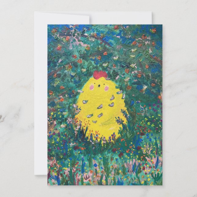 Invitación Pollo de luna - Acrílico (Anverso)