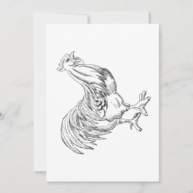Invitación Pollo en pluma y tinta (Anverso)