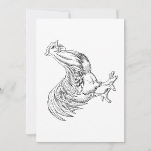 Invitación Pollo en pluma y tinta
