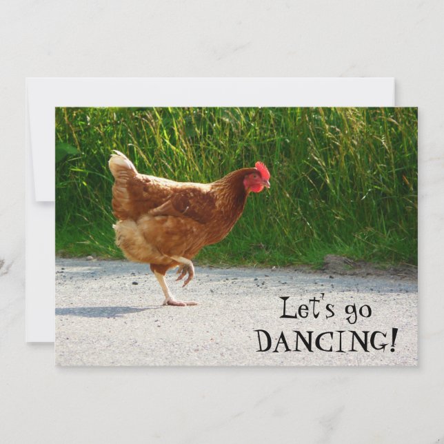 Invitación Pollo Funky - ¡Vamos a bailar! (Anverso)