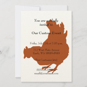 Invitación Pollo rojo Hen