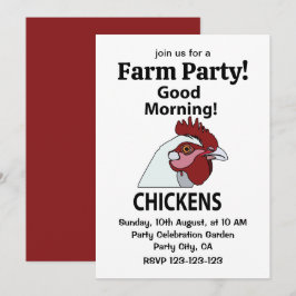 Invitación Pollos buenos días pollo gracioso