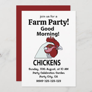 Invitación Pollos buenos días pollo gracioso