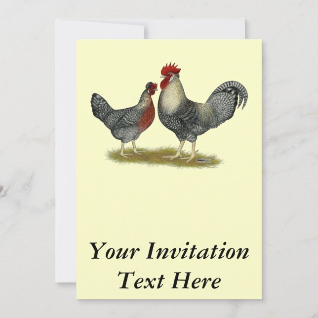 Invitación Pollos de la barra de la garganta (Anverso)