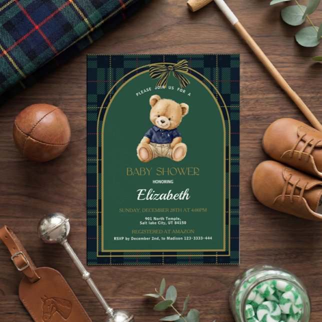 Invitación Polo Teddy Bear Baby Shower Invitation (Subido por el creador)