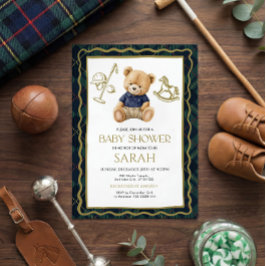 Invitación Polo Teddy Bear Baby Shower Invitation