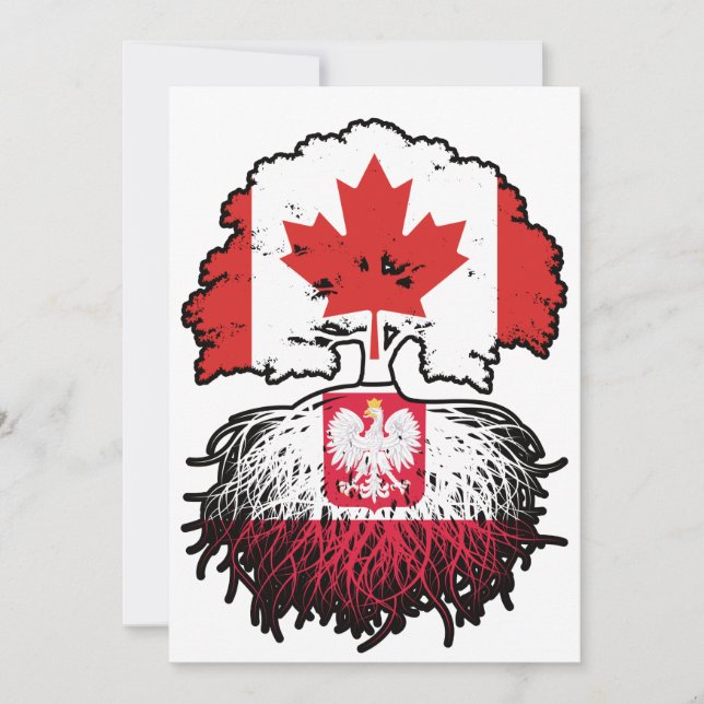 Invitación Polonia Bandera polaca de árboles de Canadá canadi (Anverso)