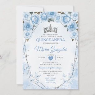 Invitación Polvo Azul Quinceañera Mariposa 15 Anos