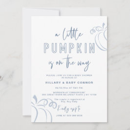 Invitación Polvo Azul Un Pequeño Calabaza Baby Shower