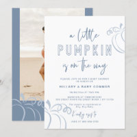 Polvo Azul Un Pequeño Calabaza Baby Shower