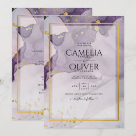 Invitación Polvo de Tinta Alcoholica Abstracta de Boda en Pur