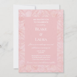 Invitación Polvo Rosa Flores de Primavera Batik Personalizado
