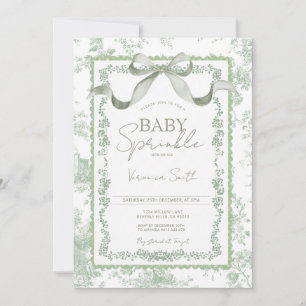 Invitación Polvo Verde Polvoriento Grandmillenial Bebé Sprink