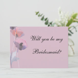Invitación Polvorienta morada rosa amapola propuesta de dama