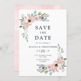 Invitación Polvorientas rosas rosadas Floral de verano medio