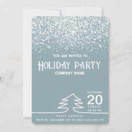 Invitación Polvoriento azul mínimo fiesta de vacaciones de ni