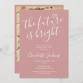 Invitación Polvoriento Rosa Brillante en el Futuro Partido de