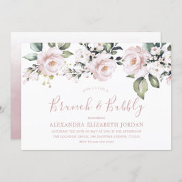 Invitación Polvoriento Rosa Rubor Brunch and Bubbly Bridal Sh