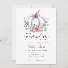 Invitación Polvoriento Rosa y blanco un poco de calabaza Baby