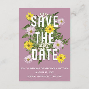 Invitación Polvorientos Rosas rosados y amarillos Salven la f
