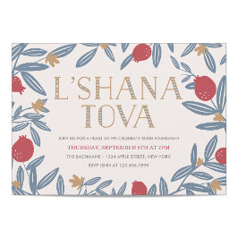 Invitación Pomegranate Florals Rosh Hashanah Invite