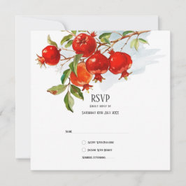 Invitación Pomegranates acuarela tema Colores brillantes