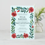 Invitación Pomegranates Personalizado B'nai Bat Bar Mitzvah Q<br><div class="desc">¡Tarjeta perfecta para anunciar un bar mitzvah, bat mitzvah u otra celebración judía! ¡La mano hizo arte para ti! ¡TODO PERSONALIZABLE! Haga clic en "Personalizar" para editar el texto y agregar su vínculo al código QR. Haga clic en "editar usando la herramienta de diseño" para ajustar las fuentes, colores y...</div>