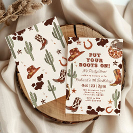 Invitación Pon tus boots en la fiesta de cumpleaños de Rodeo