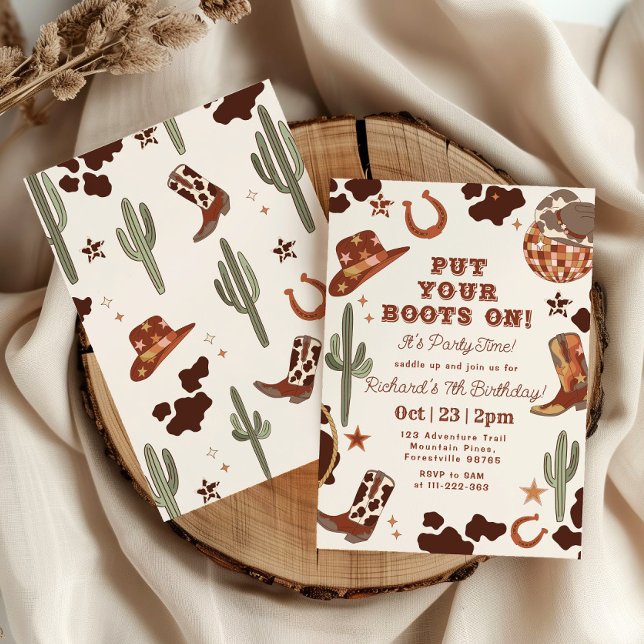Invitación Pon tus boots en la fiesta de cumpleaños de Rodeo  (Subido por el creador)