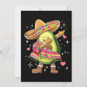 Invitación Poncho Mexicano Divertido Dabbing Aguacate Cinco D