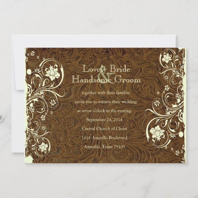 Invitación poner crema de la boda del cordón del (Anverso)