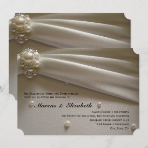 Invitación poner crema de marfil de la boda de las