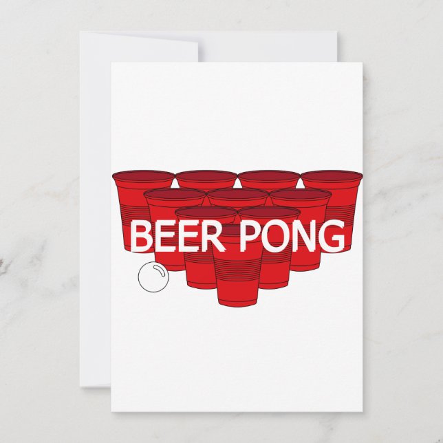 Invitación pong de cerveza de universidad (Anverso)