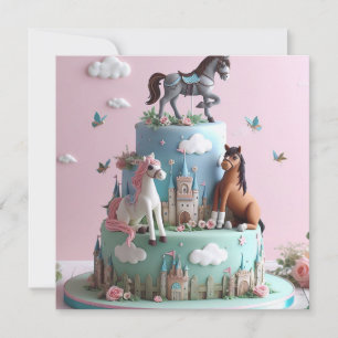 INVITACIÓN PONIES & CASTLES CUMPLEN CUMPLEAÑOS