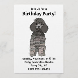 Invitación Poodle Dog Pet Birthday Party