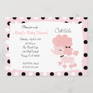 Invitación POODLE FRANCÉS PINO Ooh la 5x7 Baby Shower