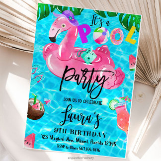 Invitación Pool Party Birthday Sea party Tropical